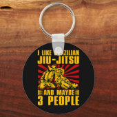 ブラジリアン柔術と3人のBJJが好き キーホルダー (正面)