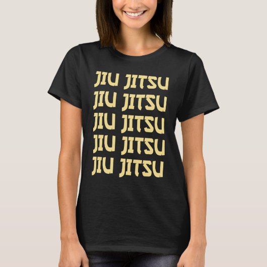 ブラジリアン柔術繰り返し文字 MMA ムエタイ ボクシング 戦士 Tシャツ (正面)
