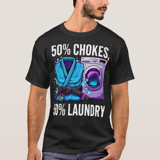 ブラジリアン柔術50の絞め技50の洗濯 Tシャツ (正面)