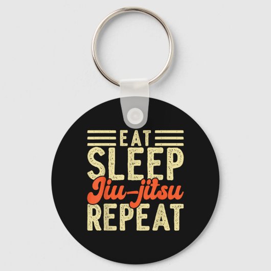 ブラジリアン柔術 メンズ レディース Eat Sleep Jiu-jitsu Repeat キーホルダー (正面)