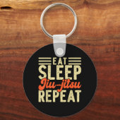 ブラジリアン柔術 メンズ レディース Eat Sleep Jiu-jitsu Repeat キーホルダー (正面)