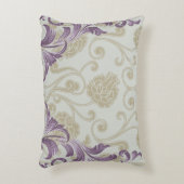 ブラジリカ |ティール（緑がかった色）ピンククアトレフォイルフローラ アクセントクッション (正面(垂直))