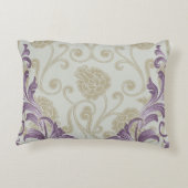 ブラジリカ |ティール（緑がかった色）ピンククアトレフォイルフローラ アクセントクッション (裏面)