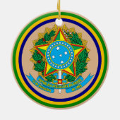 ブラジルおよびGoiásの交差させた旗 セラミックオーナメント (裏面)