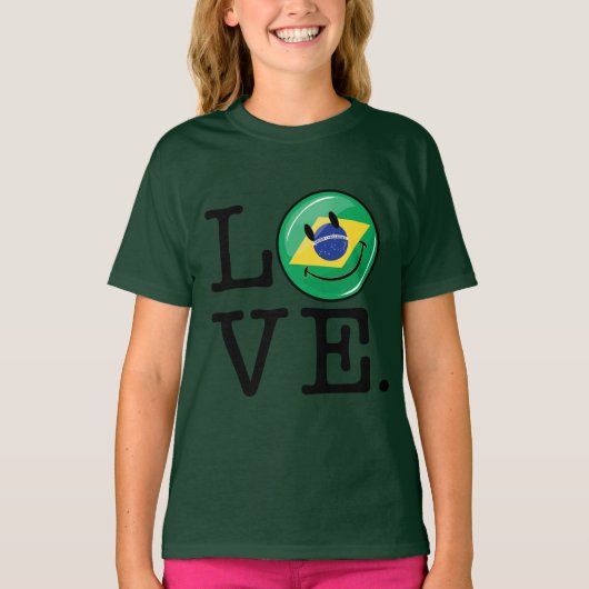 ブラジルからの愛の笑顔顔 Tシャツ (正面)