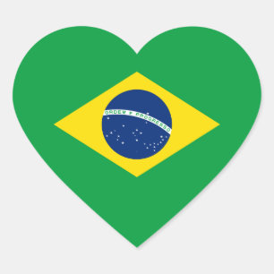ブラジルかブラジルのハートの旗 ハートシール