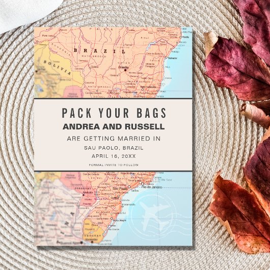ブラジルでの目的地ウェディング パックを詰めましょう セーブザデート