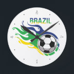 ブラジルとサッカー ラウンド壁時計<br><div class="desc">壁時計</div>