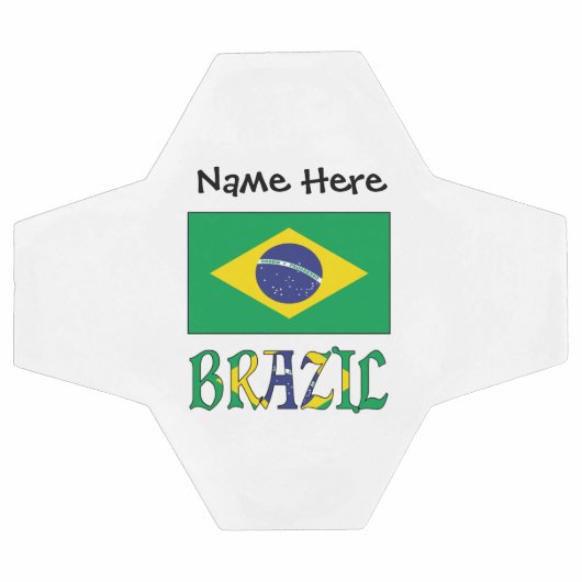 ブラジルとブラジル国旗あなたのお名前サッカーBa サッカーボール (フラット)