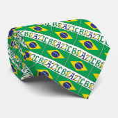 ブラジルとブラジル国旗があなたの名前で並ぶ ネクタイ (ロール)