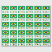 ブラジルと緑と黄色 ラッピングペーパー (フラット)