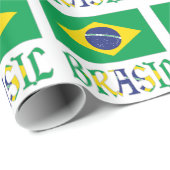 ブラジルと緑と黄色 ラッピングペーパー (ロールコーナー)