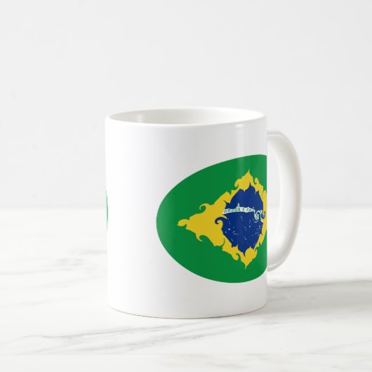 ブラジルのすごい旗のマグ コーヒーマグカップ (正面右)