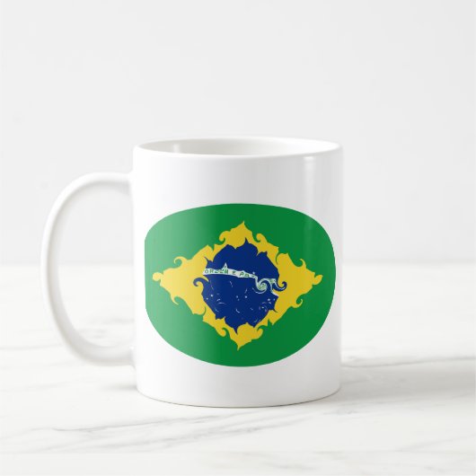 ブラジルのすごい旗のマグ コーヒーマグカップ (左)