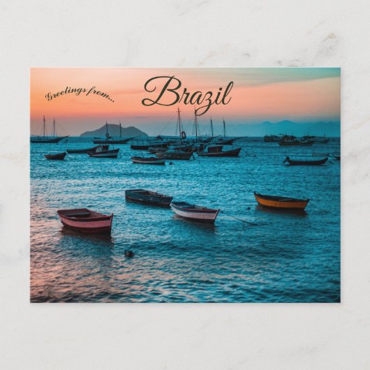 ブラジルのアルマサン・デ・ブジオスでの夕日 ポストカード (正面)