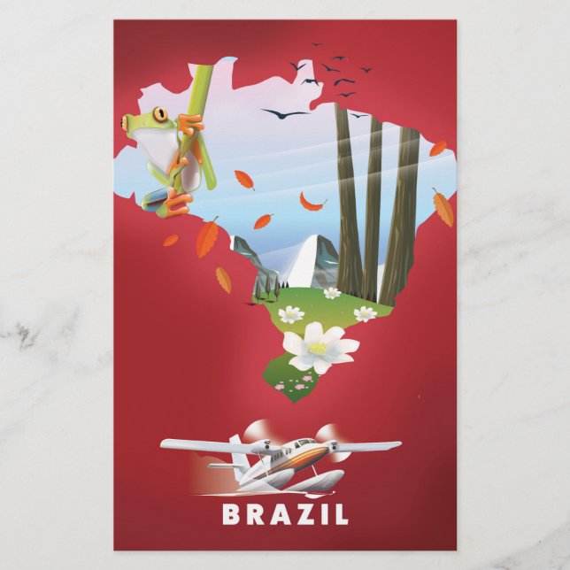 ブラジルのイラスト旅行ポスター (正面)
