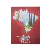 ブラジルのイラスト旅行ポスター ノートパッド (回転)