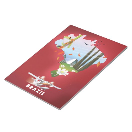 ブラジルのイラスト旅行ポスター ノートパッド (アングル)
