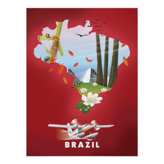 ブラジルのイラスト旅行ポスター ポスター (正面)