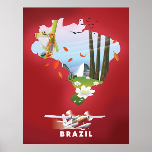 ブラジルのイラスト旅行ポスター ポスター (正面)
