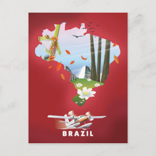 ブラジルのイラスト旅行ポスター ポストカード
