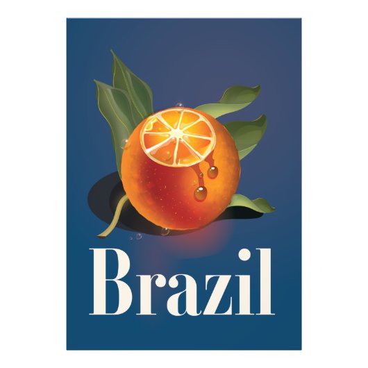 ブラジルのオレンジの旅行ポスター フォトプリント            (正面)
