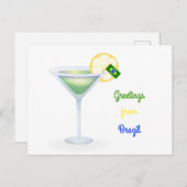 ブラジルのカクテルの休日カードからの挨拶 シーズンポストカード (正面/裏面)