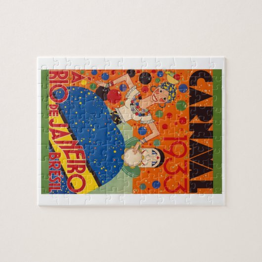 ブラジルのカーニバルの1933年のヴィンテージの世界旅行ポスター ジグソーパズル (横)