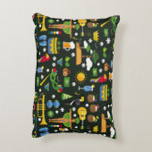 ブラジルのカーニバル、ヴィンテージフラットテクスチャ。 アクセントクッション (裏面(縦))