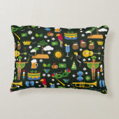 ブラジルのカーニバル、ヴィンテージフラットテクスチャ。 アクセントクッション (裏面)