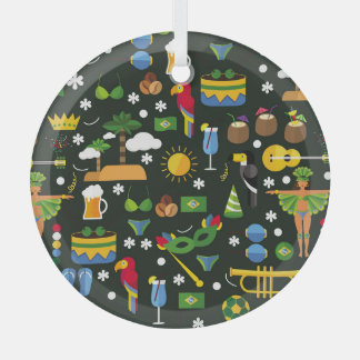 ブラジルのカーニバル、ヴィンテージフラットテクスチャ。 ガラスオーナメント