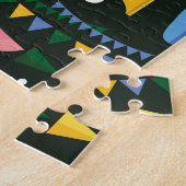 ブラジルのカーニバル、ヴィンテージフラットテクスチャ。 ジグソーパズル (側面)