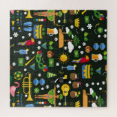 ブラジルのカーニバル、ヴィンテージフラットテクスチャ。 ジグソーパズル (横)