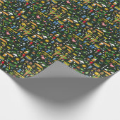 ブラジルのカーニバル、ヴィンテージフラットテクスチャ。 ラッピングペーパー (角)