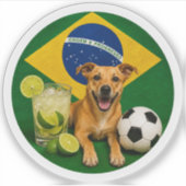 ブラジルのキャラメル犬ステッカー シール (正面)