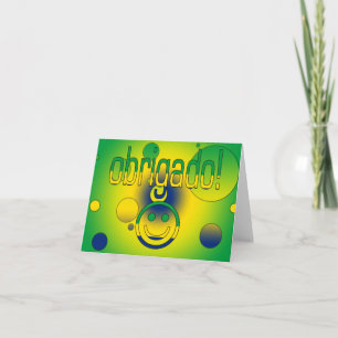 ブラジルのギフトはあなた/Obrigadoを直面します感謝していしています サンキューカード