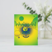 ブラジルのギフトサンキュー/おブリガド顔 ポストカード (スタンド正面)