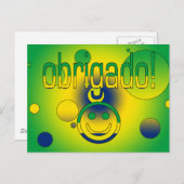 ブラジルのギフト ありがとう / Obrigado フェイス ポストカード (正面/裏面)