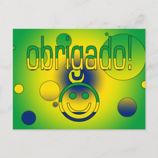 ブラジルのギフト ありがとう / Obrigado フェイス ポストカード (正面)