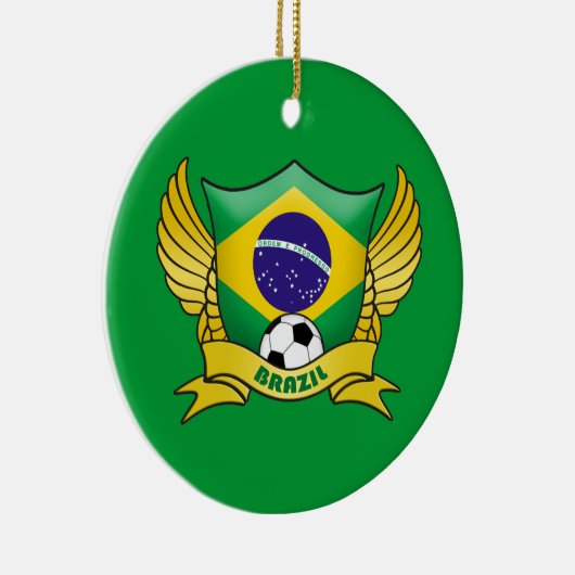 ブラジルのサッカーの円のオーナメント セラミックオーナメント (右)