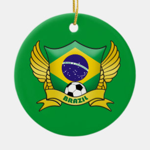 ブラジルのサッカーの円のオーナメント セラミックオーナメント