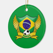 ブラジルのサッカーの円のオーナメント セラミックオーナメント (左)