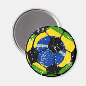 ブラジルのサッカーボール磁石 マグネット (正面/裏面)