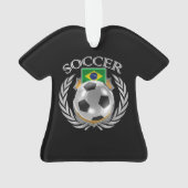 ブラジルのサッカー2016ファンのギア オーナメント (裏面)