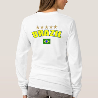ブラジルのサッカー-ブラジル5はブラジル人Futebolを主演します Tシャツ