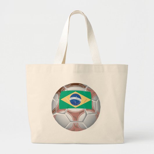 ブラジルのサッカー ラージトートバッグ (正面)