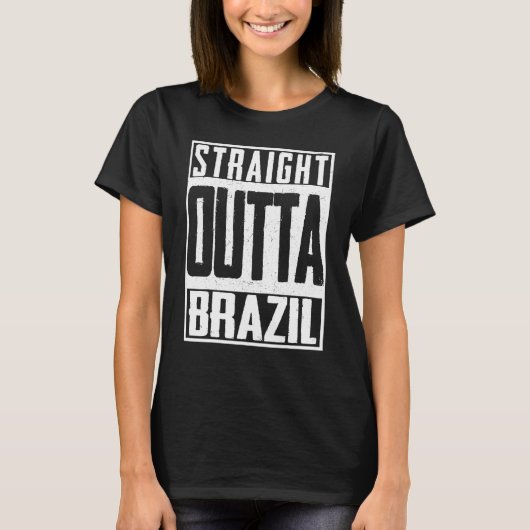 ブラジルのサッカーFaのストレート出力 Tシャツ (正面)