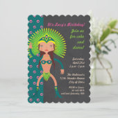 ブラジルのサンバガールバースデーパーティーへの招待 招待状 (スタンド正面)