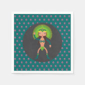 ブラジルのサンバガールバースデーパーティー スタンダードカクテルナプキン (正面)