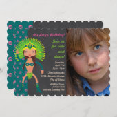 ブラジルのサンバ誕生日パーティーの写真の招待状 招待状 (正面/裏面)